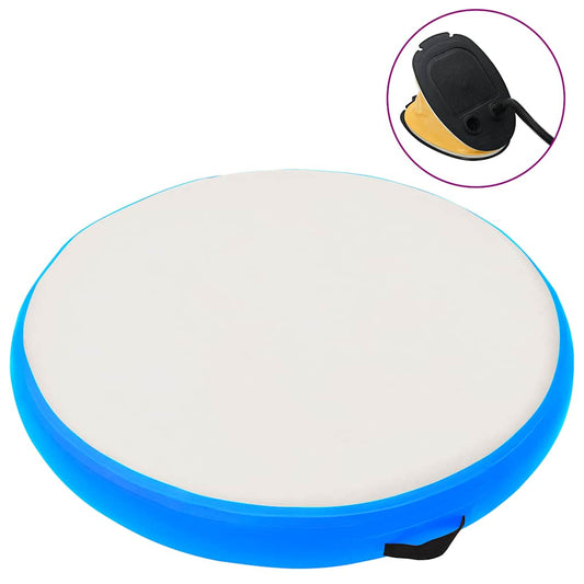 kék PVC felfújható tornamatrac pumpával 100 x 100 x 15 cm