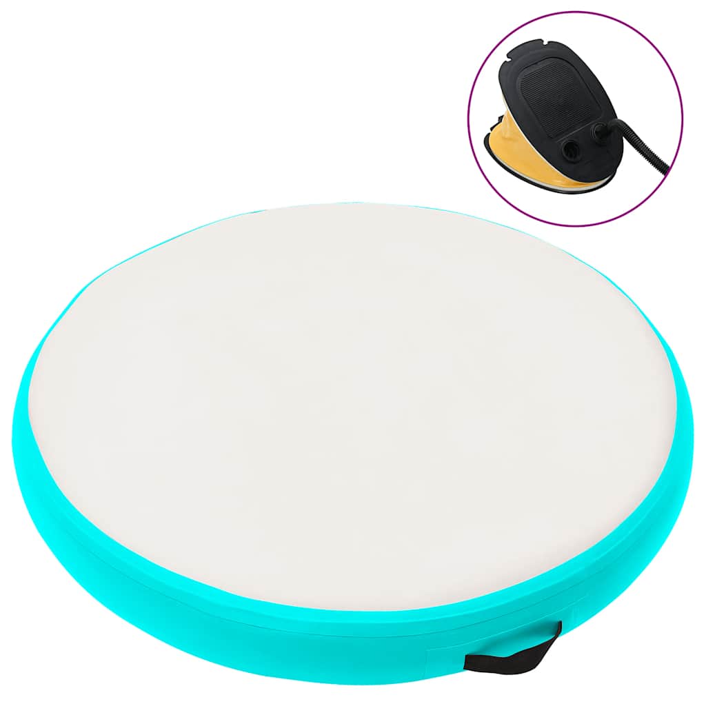 zöld PVC felfújható tornamatrac pumpával 100 x 100 x 15 cm