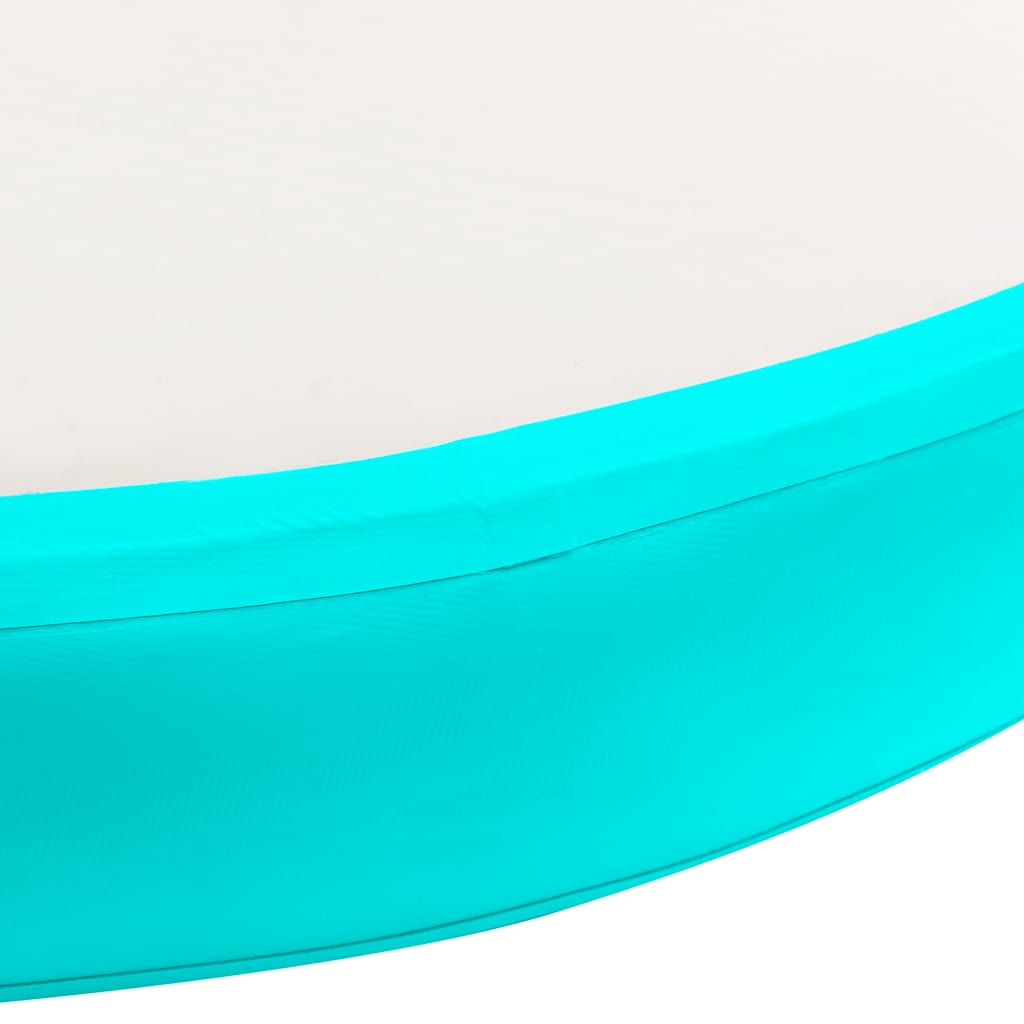 zöld PVC felfújható tornamatrac pumpával 100 x 100 x 15 cm