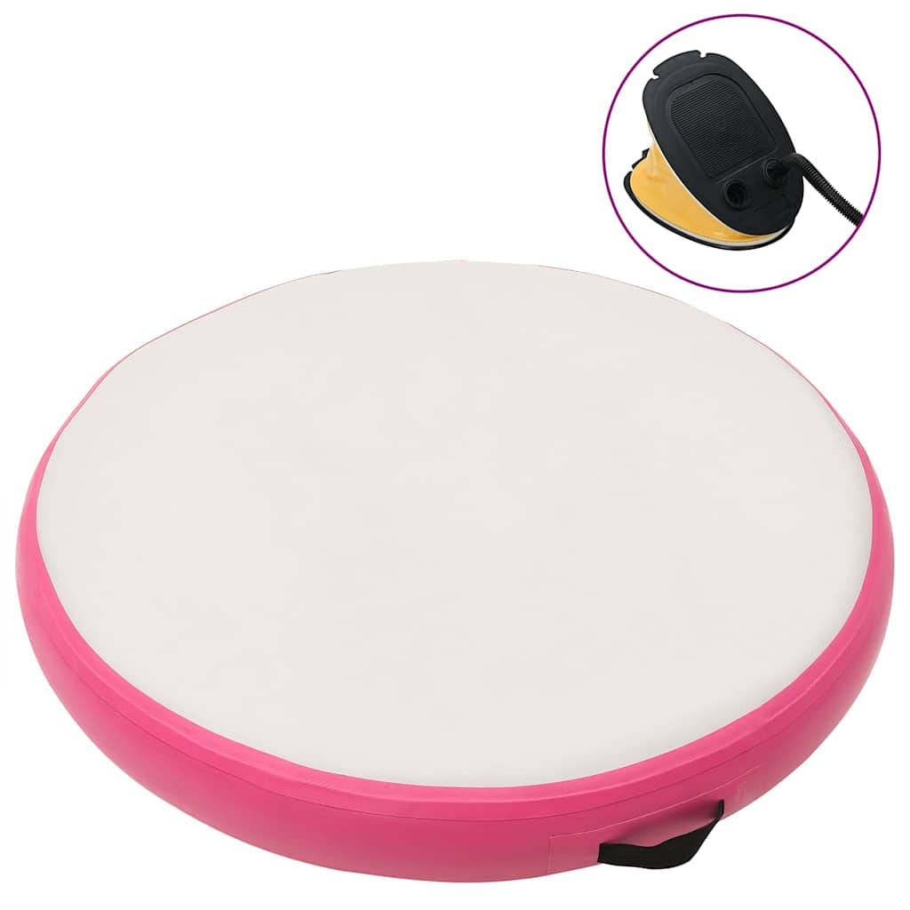 rózsaszín PVC felfújható tornamatrac pumpával 100 x 100 x 20 cm