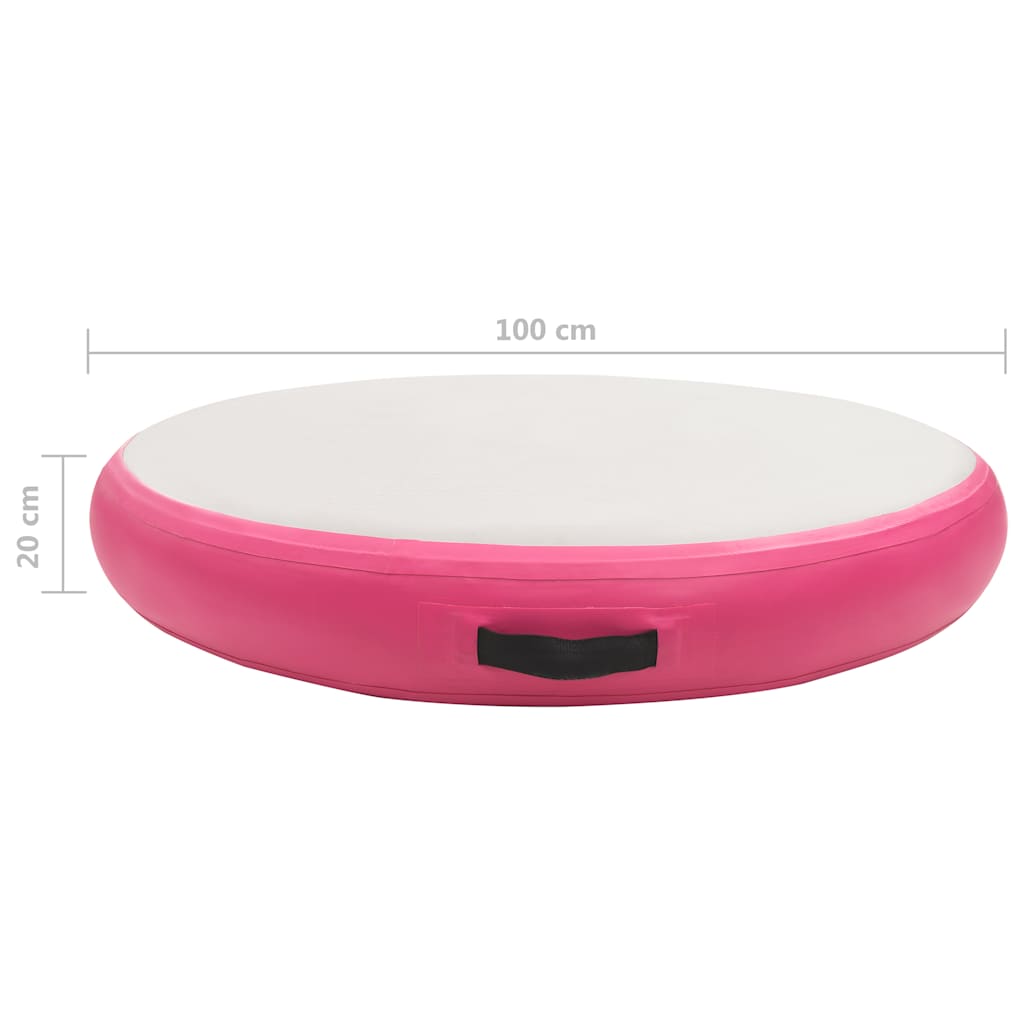 rózsaszín PVC felfújható tornamatrac pumpával 100 x 100 x 20 cm