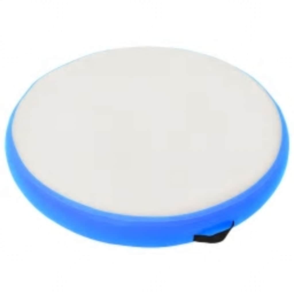 kék PVC felfújható tornamatrac pumpával 100 x 100 x 20 cm