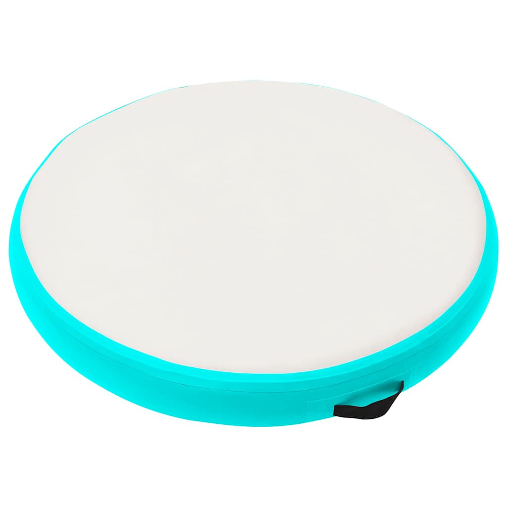 zöld PVC felfújható tornamatrac pumpával 100 x 100 x 20 cm