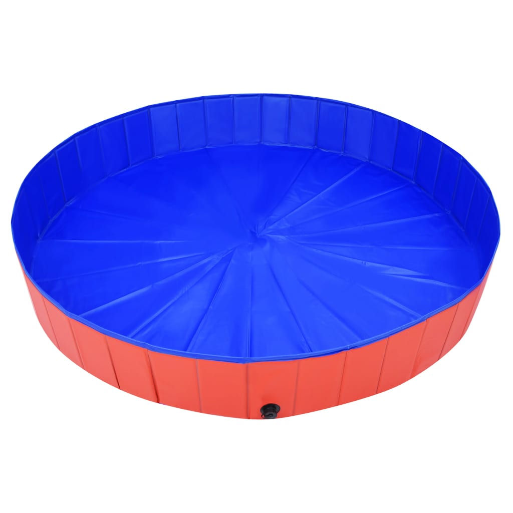 összehajtható piros PVC kutyamedence 200 x 30 cm