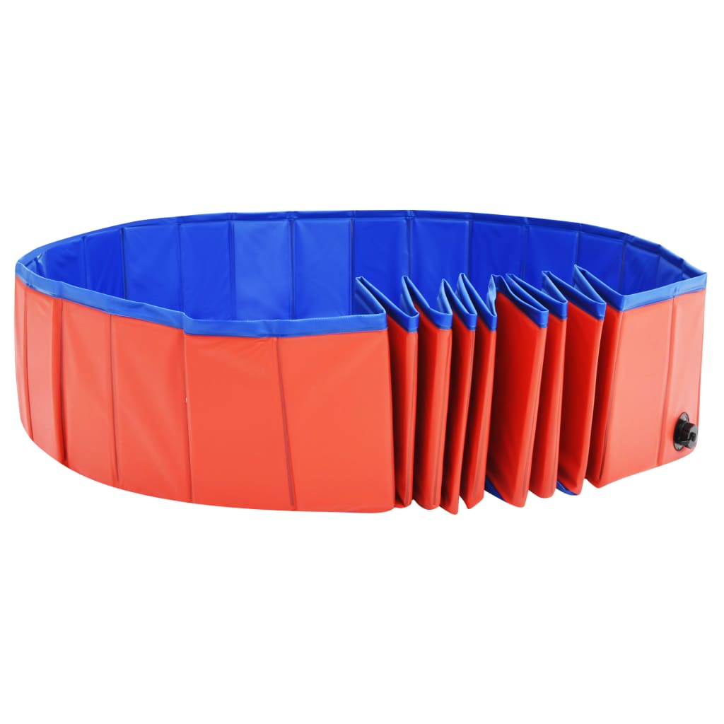 összehajtható piros PVC kutyamedence 200 x 30 cm