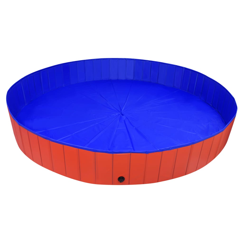 összehajtható piros PVC kutyamedence 300 x 40 cm