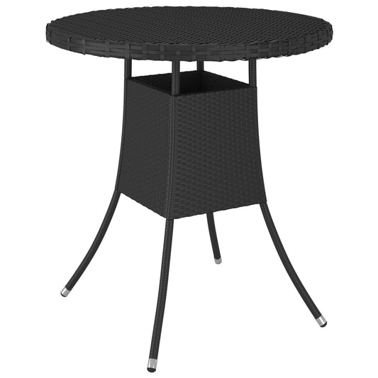 fekete polyrattan kerti asztal 70 x 70 x 73 cm