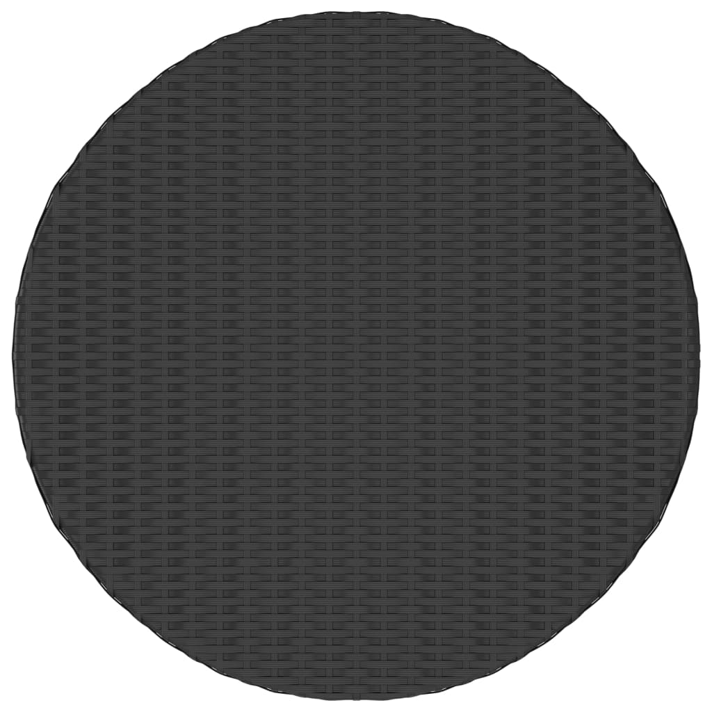 fekete polyrattan kerti asztal 70 x 70 x 73 cm