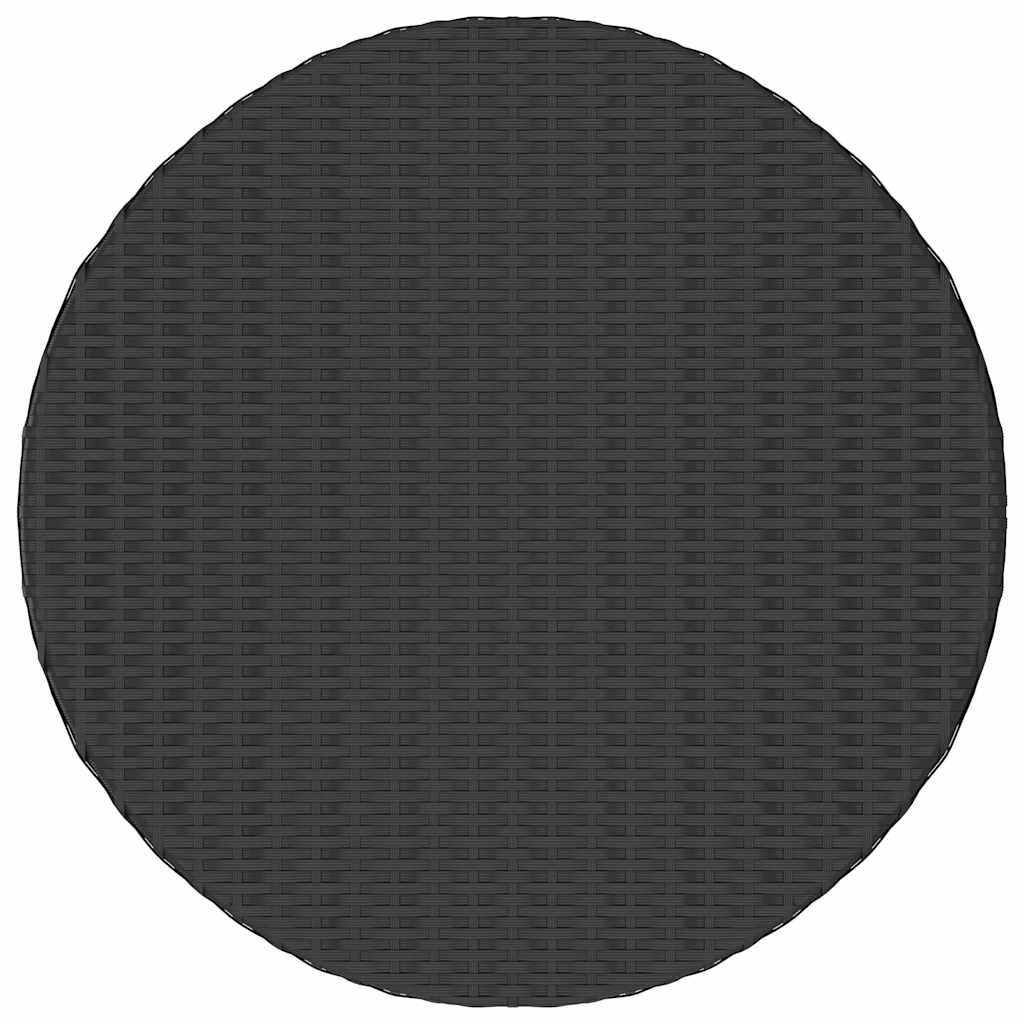 fekete polyrattan teázóasztal 68 x 68 x 30 cm