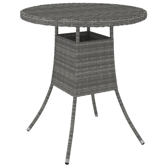szürke polyrattan kerti asztal 70 x 70 x 73 cm