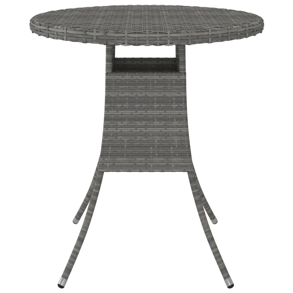 szürke polyrattan kerti asztal 70 x 70 x 73 cm