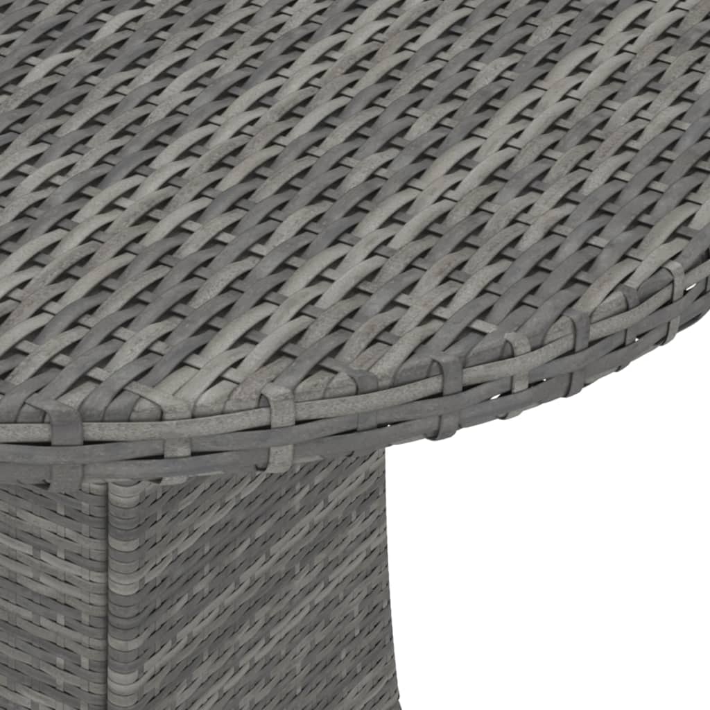 szürke polyrattan kerti asztal 70 x 70 x 73 cm