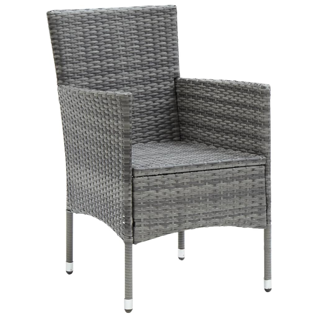 4 db szürke kerti polyrattan étkezőszék