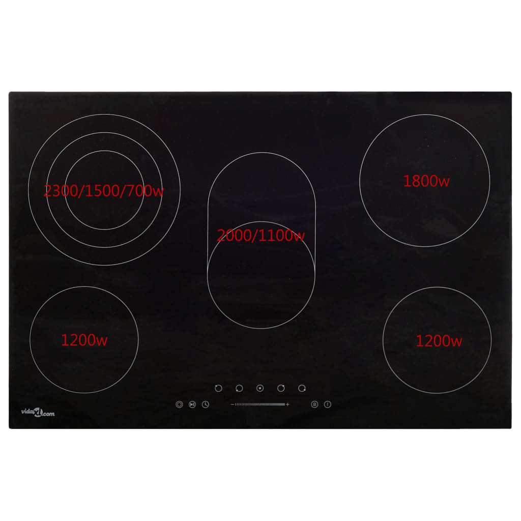 5 égős kerámia főzőlap érintős vezérlőpanellel 90 cm 8500 W