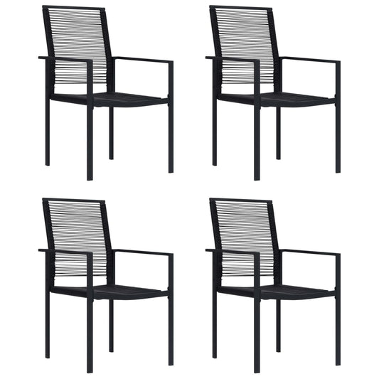 4 db fekete PVC rattan kerti szék