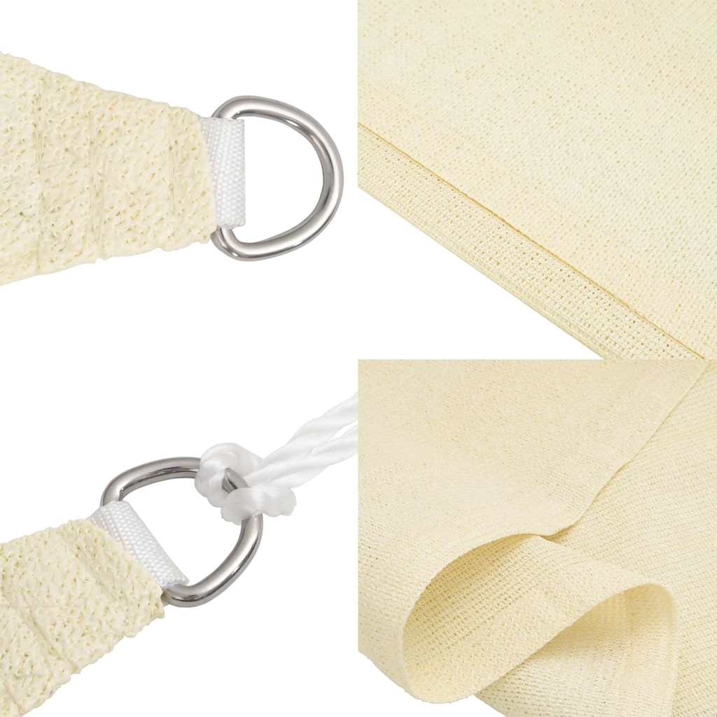 krémszínű HDPE napvitorla 160 g/m² 2 x 3 m