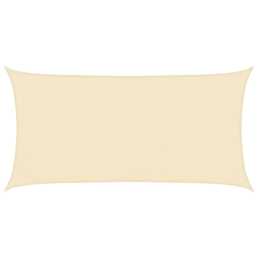 krémszínű HDPE napvitorla 160 g/m² 3 x 6 m