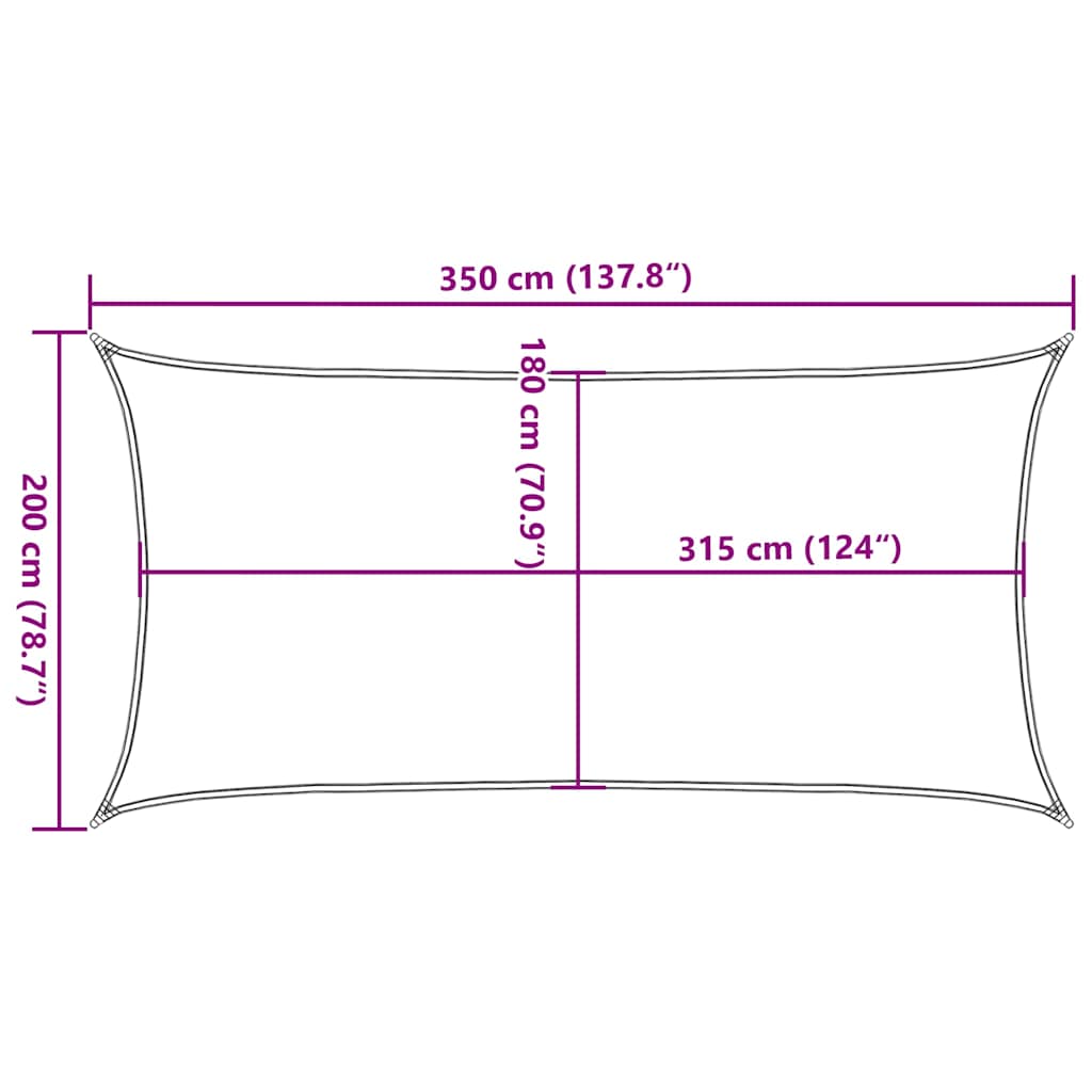 terrakotta HDPE napvitorla 160 g/m² 2 x 3,5 m
