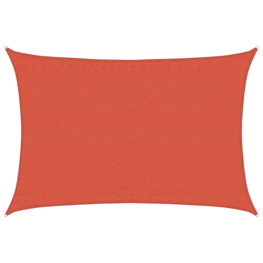 terrakotta négyszögletű HDPE napvitorla 160 g/m² 2,5x5 m
