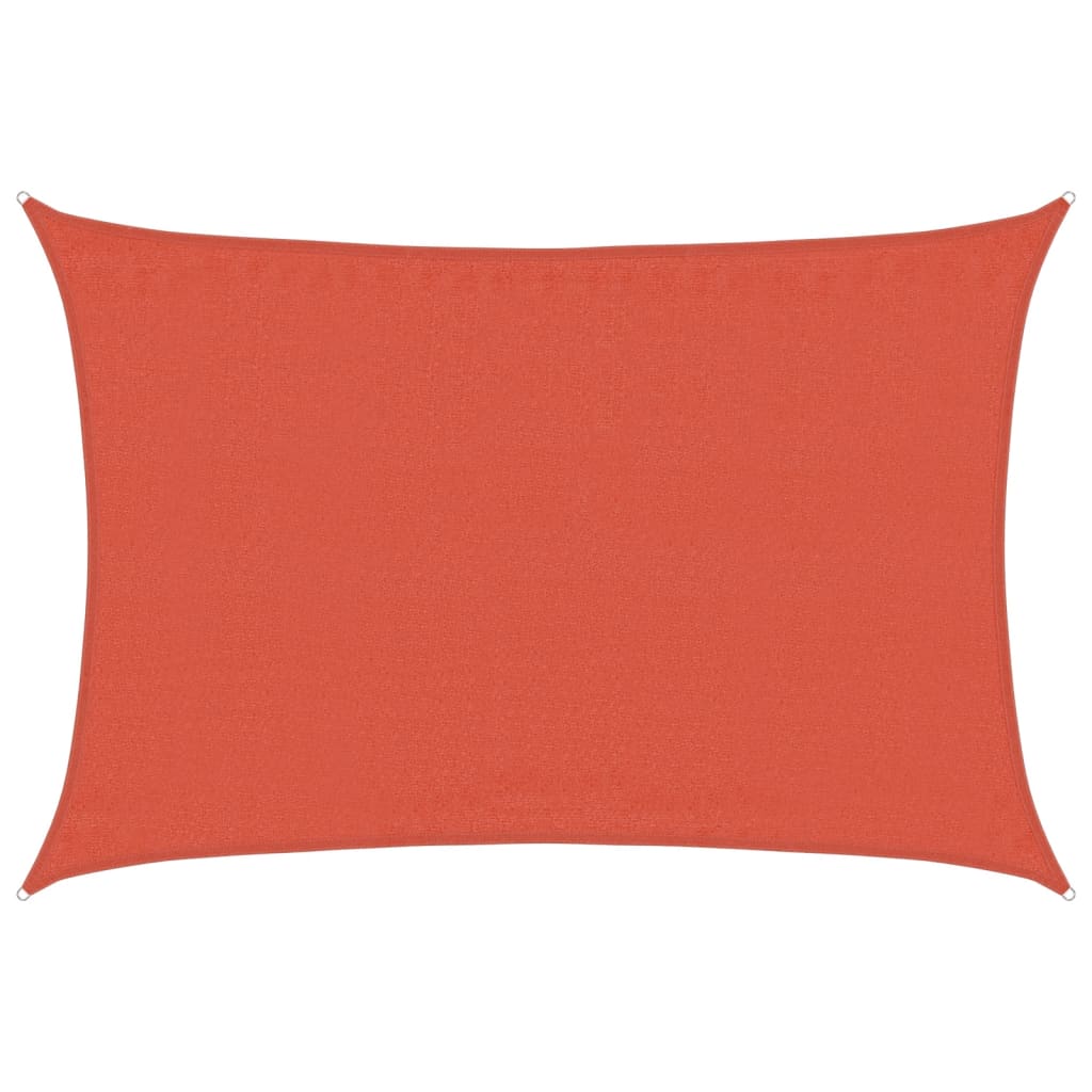 terrakotta négyszögletű HDPE napvitorla 160 g/m² 3,5x5 m