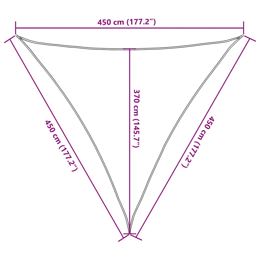 terrakotta HDPE napvitorla 160 g/m² 4,5 x 4,5 x 4,5 m