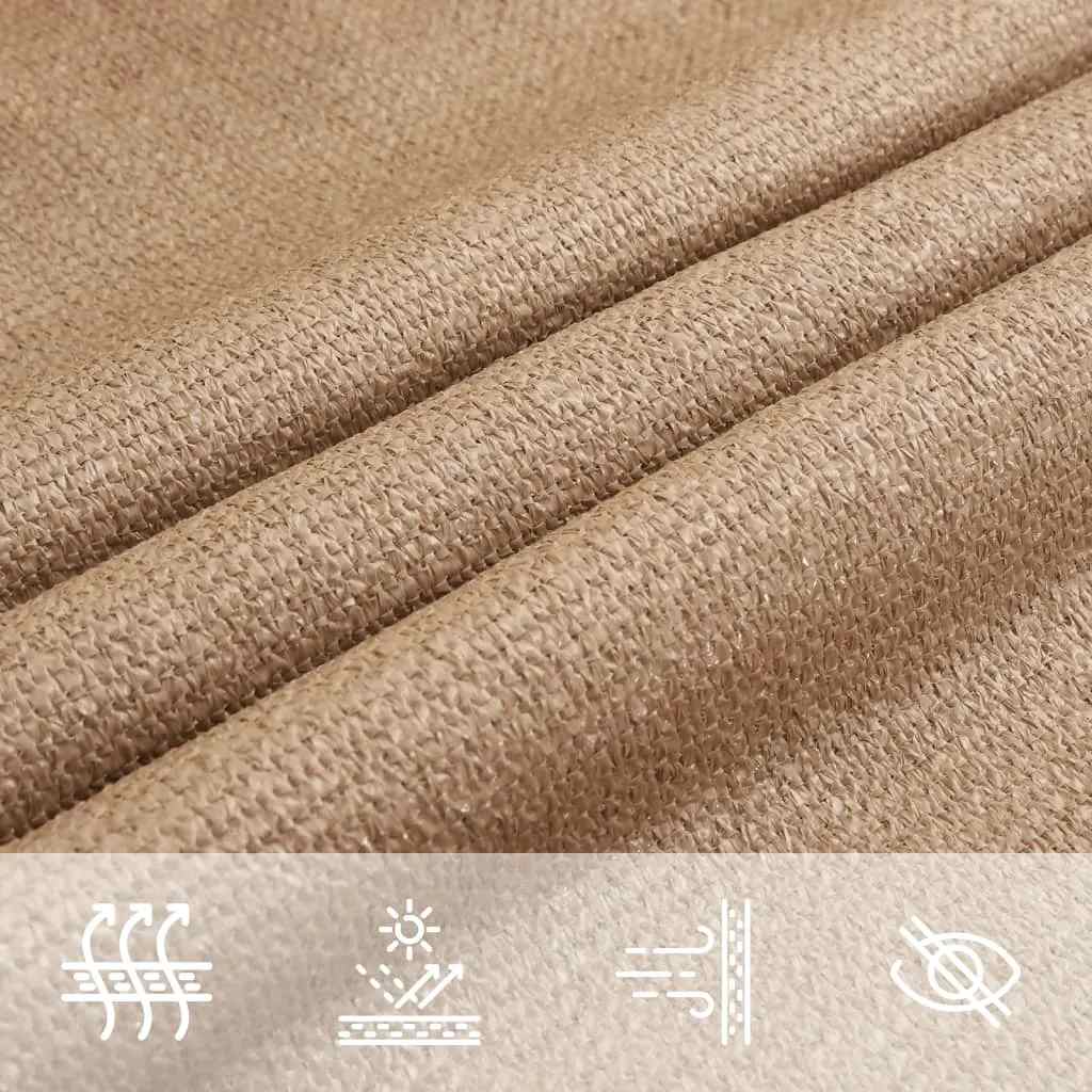 tópszínű HDPE napvitorla 160 g/m² 2,5 x 2,5 m