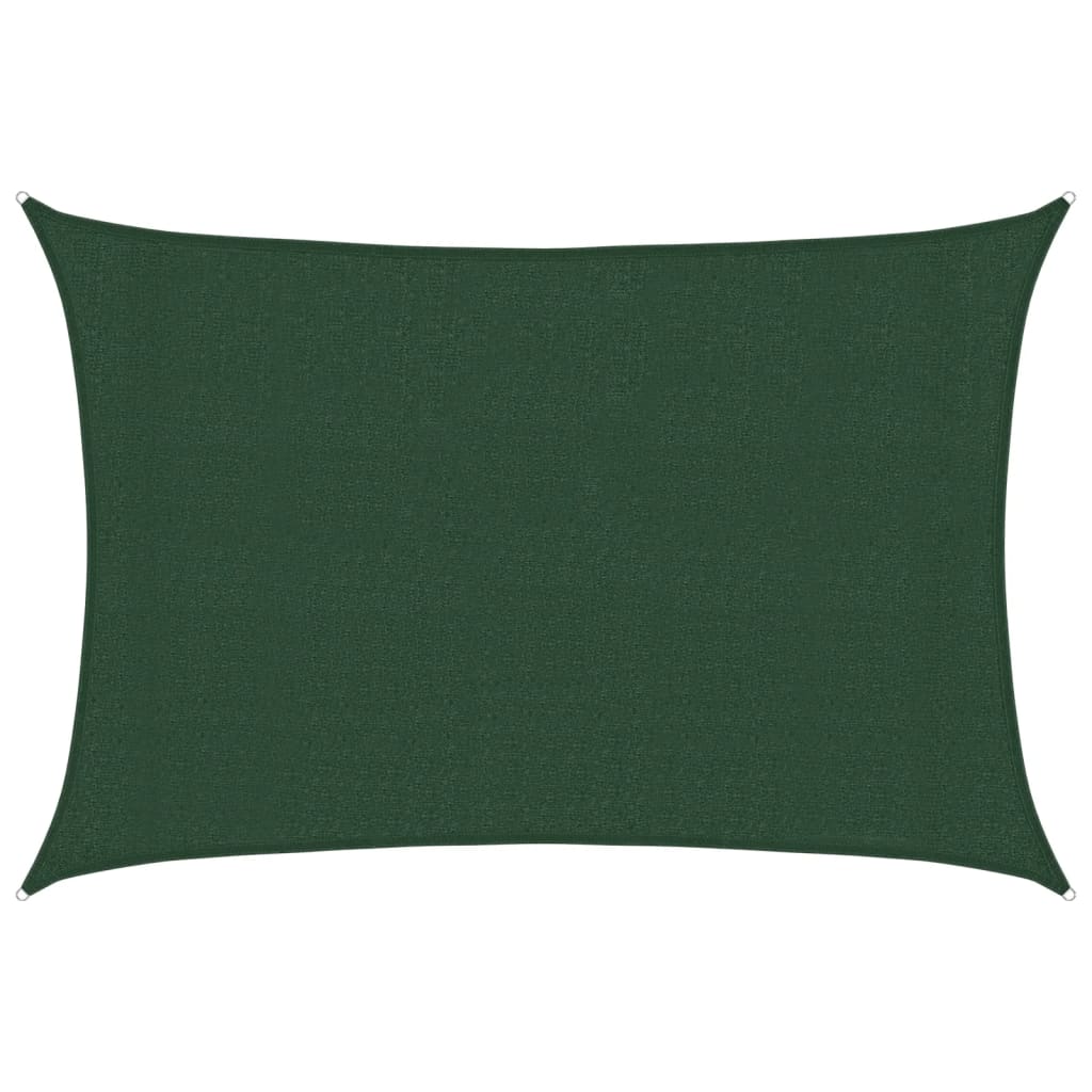 sötétzöld HDPE napvitorla 160 g/m² 3 x 5 m