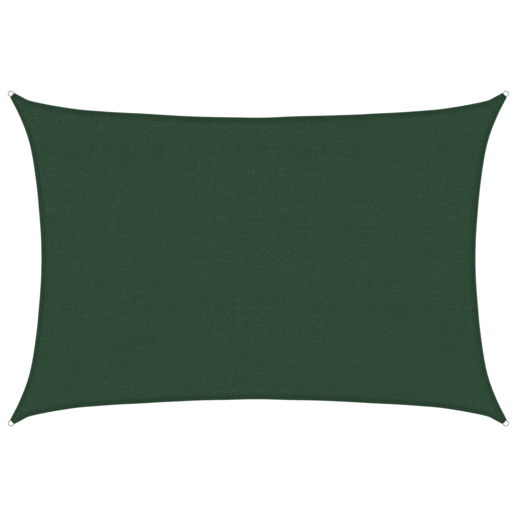 sötétzöld HDPE napvitorla 160 g/m² 4 x 6 m