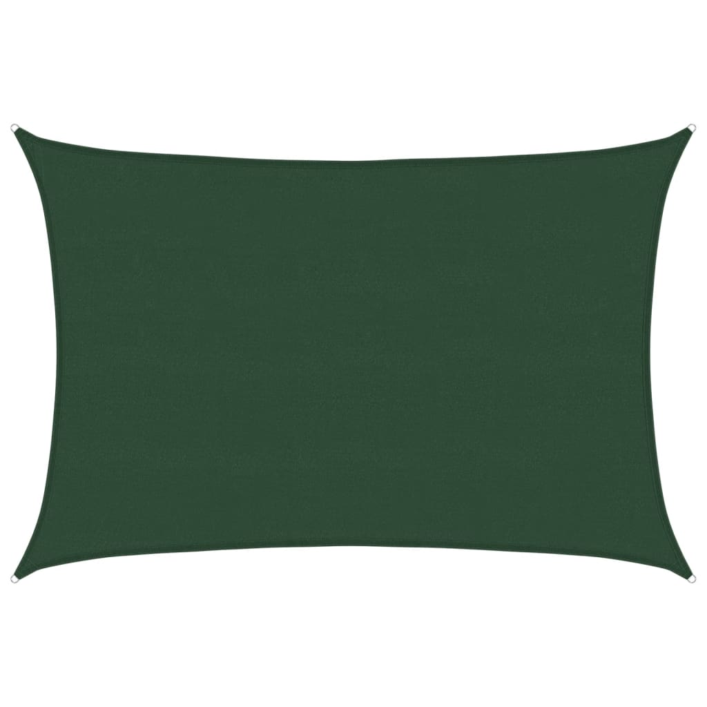 sötétzöld HDPE napvitorla 160 g/m² 5 x 6 m