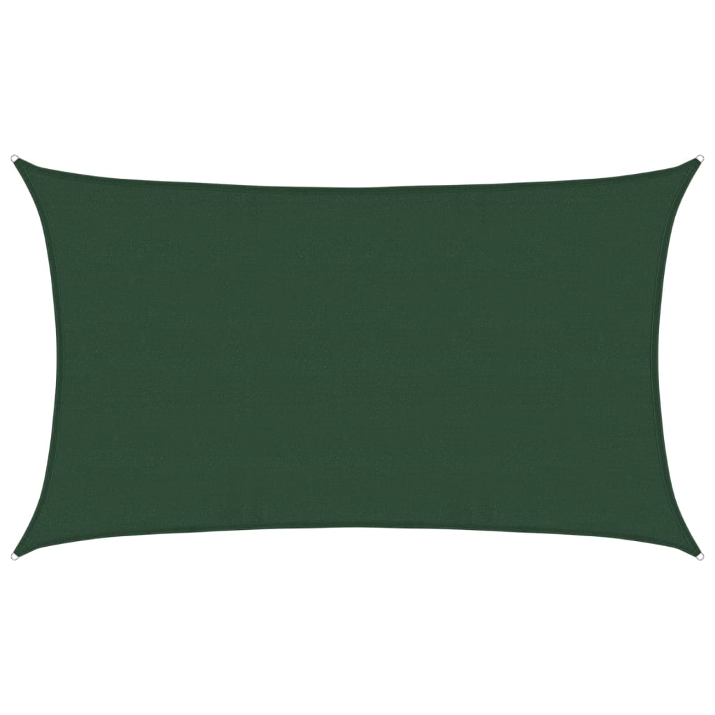 sötétzöld HDPE napvitorla 160 g/m² 5 x 8 m