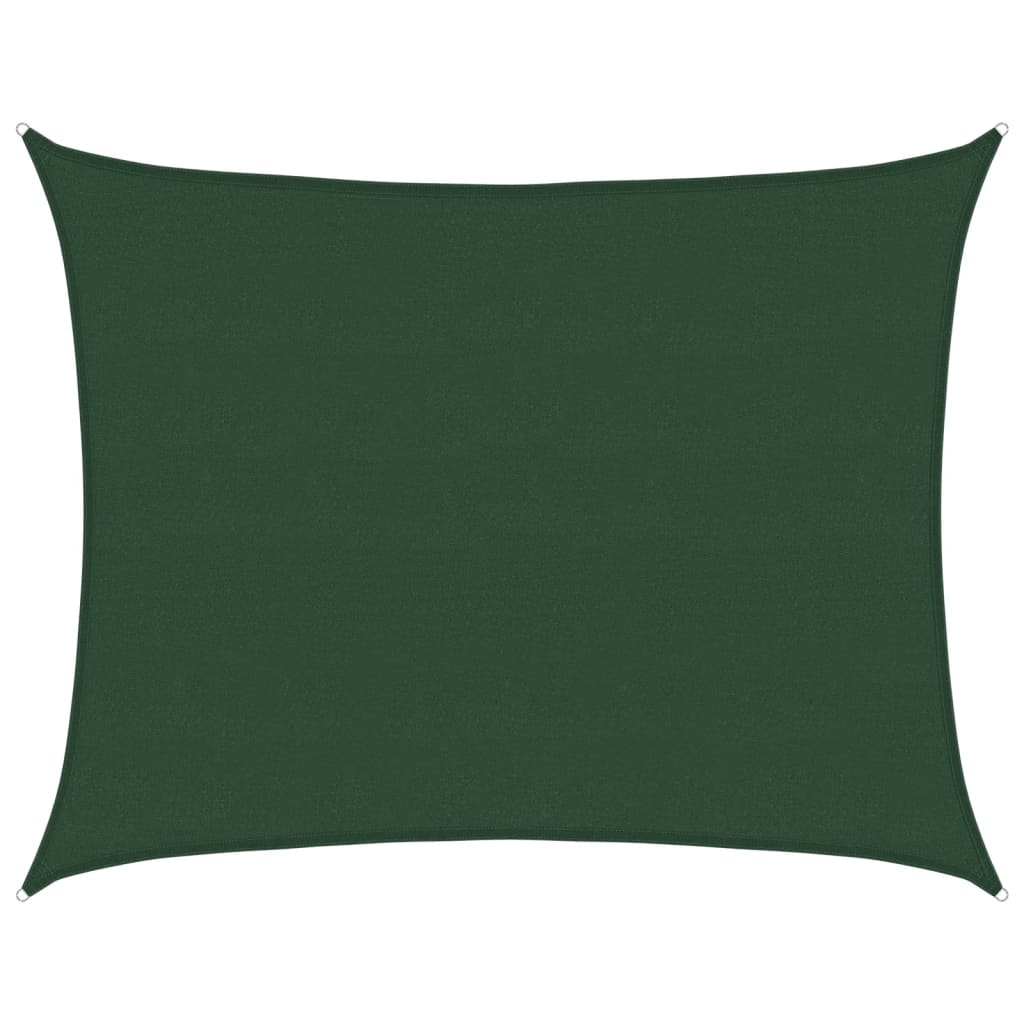 sötétzöld HDPE napvitorla 160 g/m² 6 x 7 m