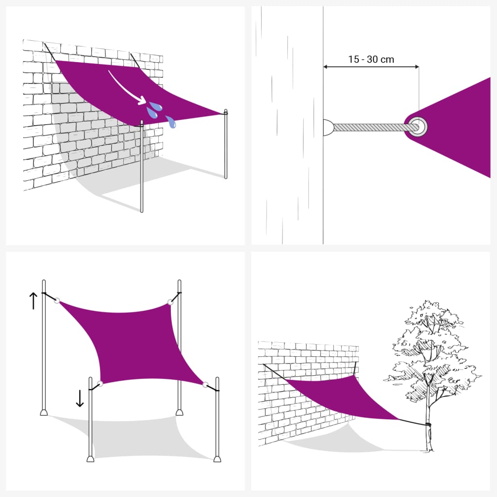 sötétzöld HDPE napvitorla 160 g/m² 6 x 8 m