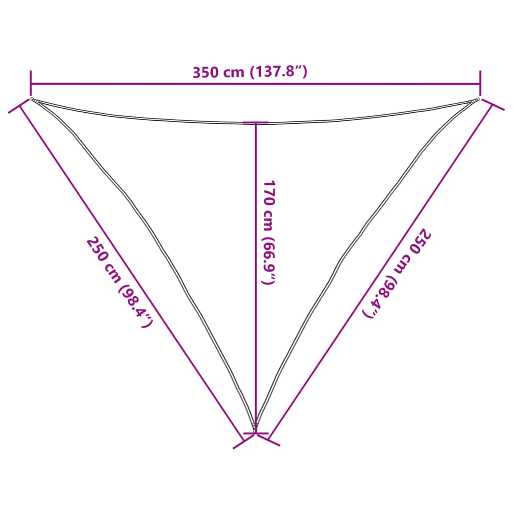 sötétzöld HDPE napvitorla 160 g/m² 2,5 x 2,5 x 3,5 m
