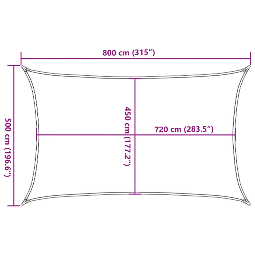 barna HDPE napvitorla 160 g/m² 5 x 8 m