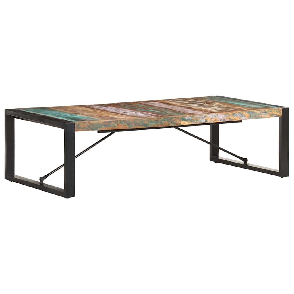 tömör újrahasznosított fa dohányzóasztal 140 x 70 x 40 cm