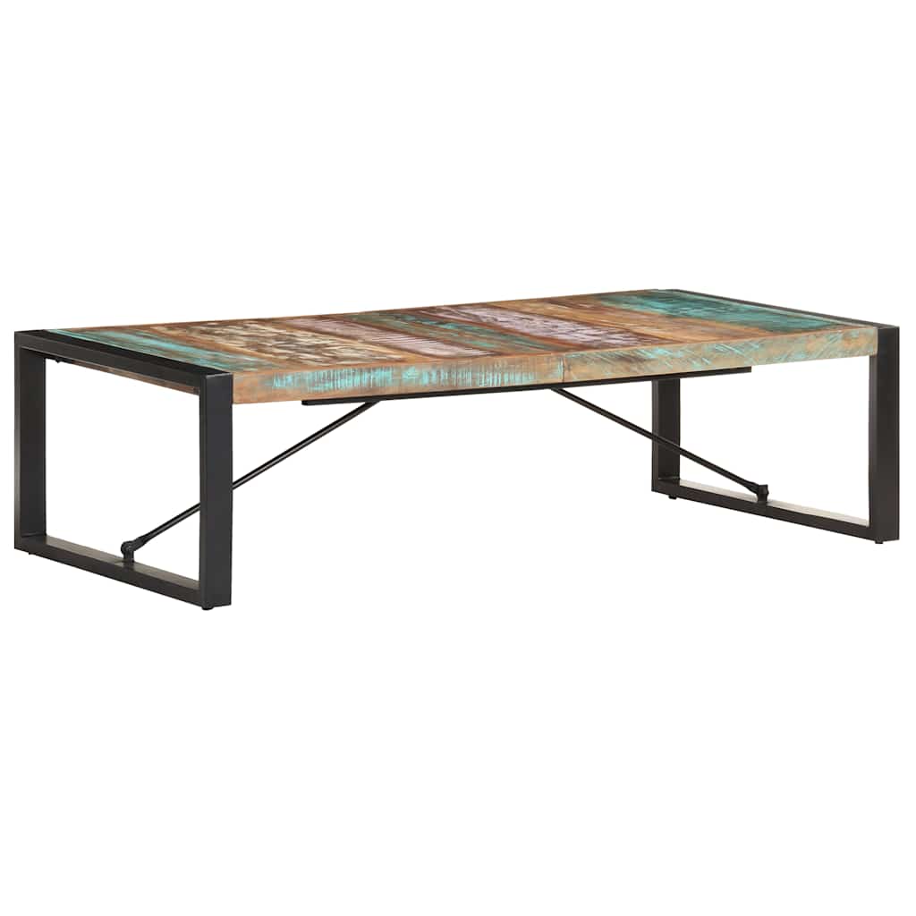 tömör újrahasznosított fa dohányzóasztal 140 x 70 x 40 cm
