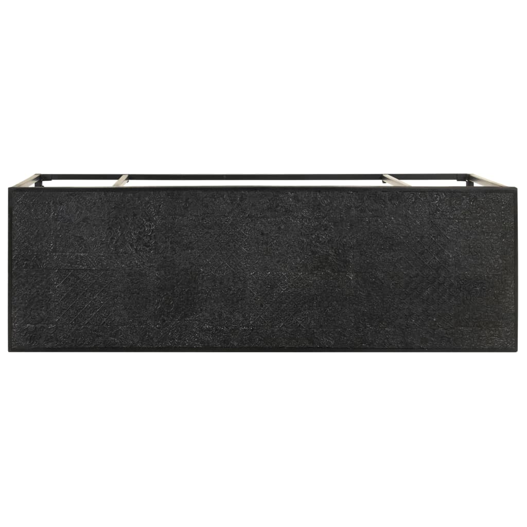 fekete tömör akácfa és mangófa tálalóasztal 110 x 35 x 76 cm