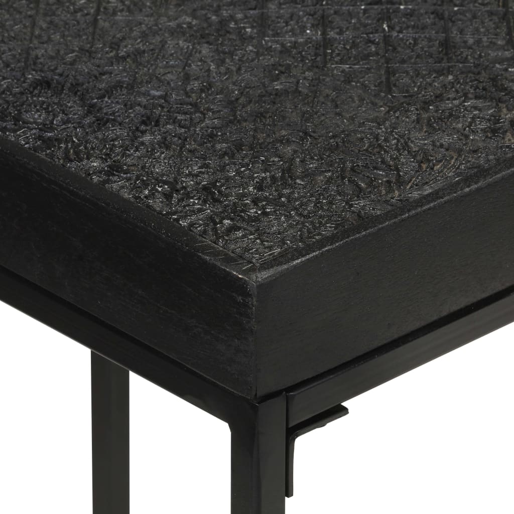 fekete tömör akácfa és mangófa tálalóasztal 110 x 35 x 76 cm