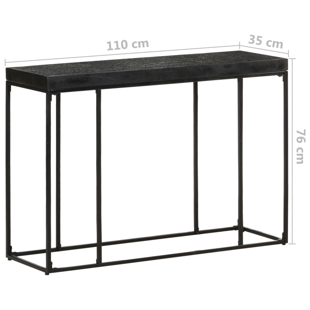fekete tömör akácfa és mangófa tálalóasztal 110 x 35 x 76 cm