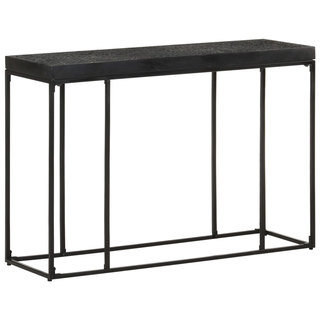 fekete tömör akácfa és mangófa tálalóasztal 110 x 35 x 76 cm