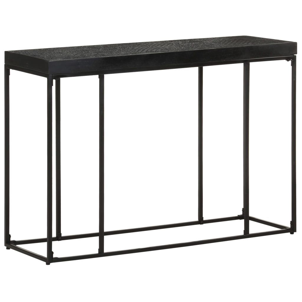 fekete tömör akácfa és mangófa tálalóasztal 110 x 35 x 76 cm