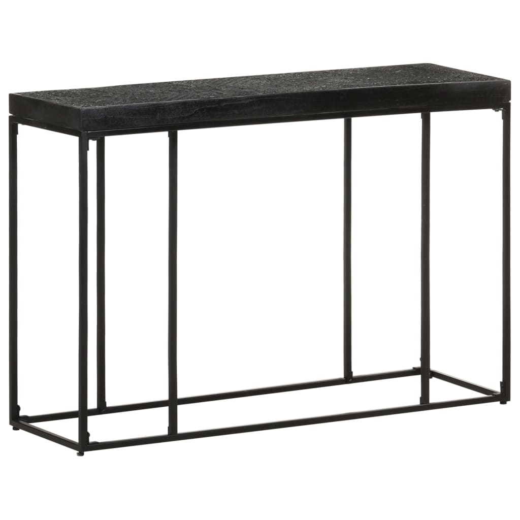fekete tömör akácfa és mangófa tálalóasztal 110 x 35 x 76 cm