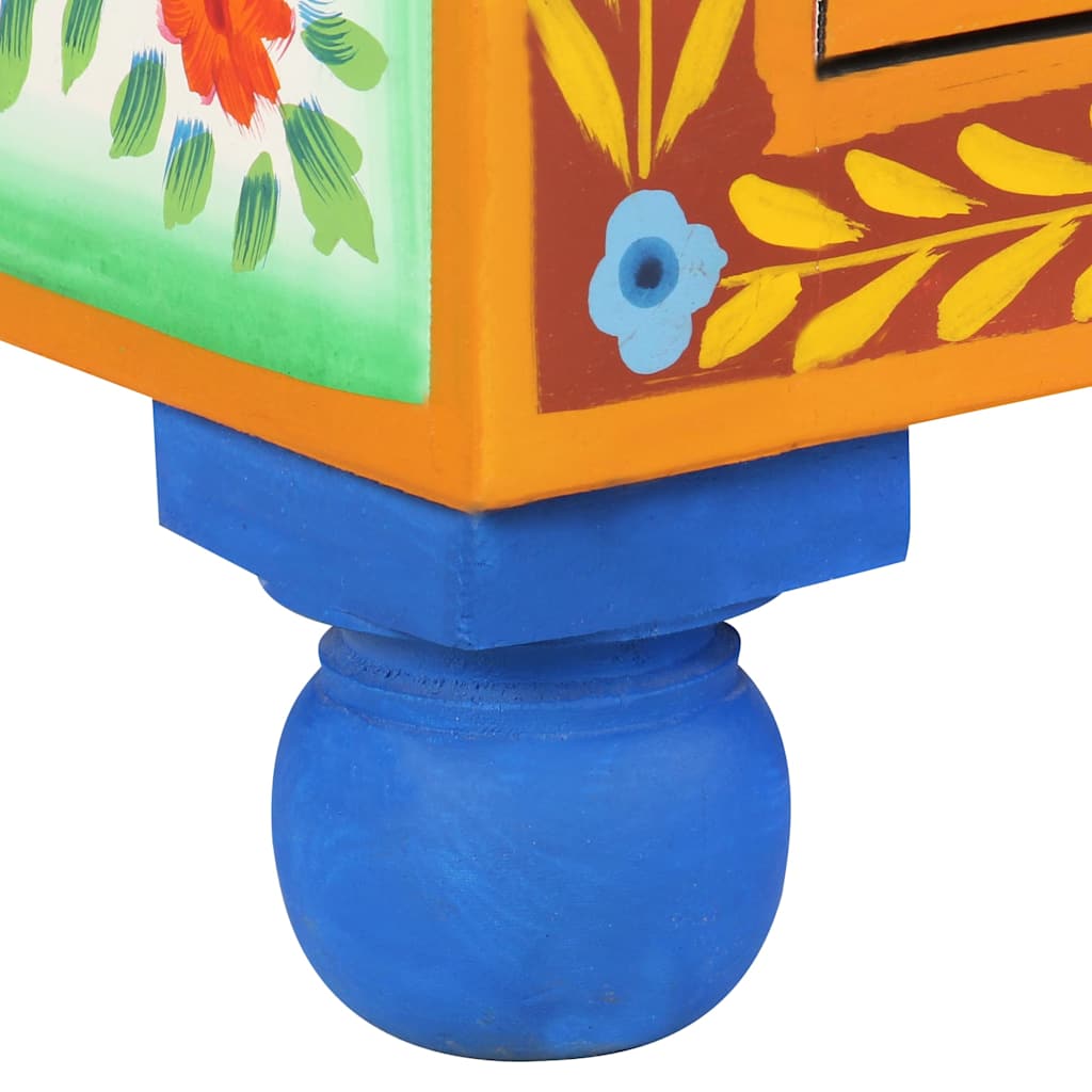 kézzel festett tömör mangófa tálalószekrény 70 x 35 x 60 cm