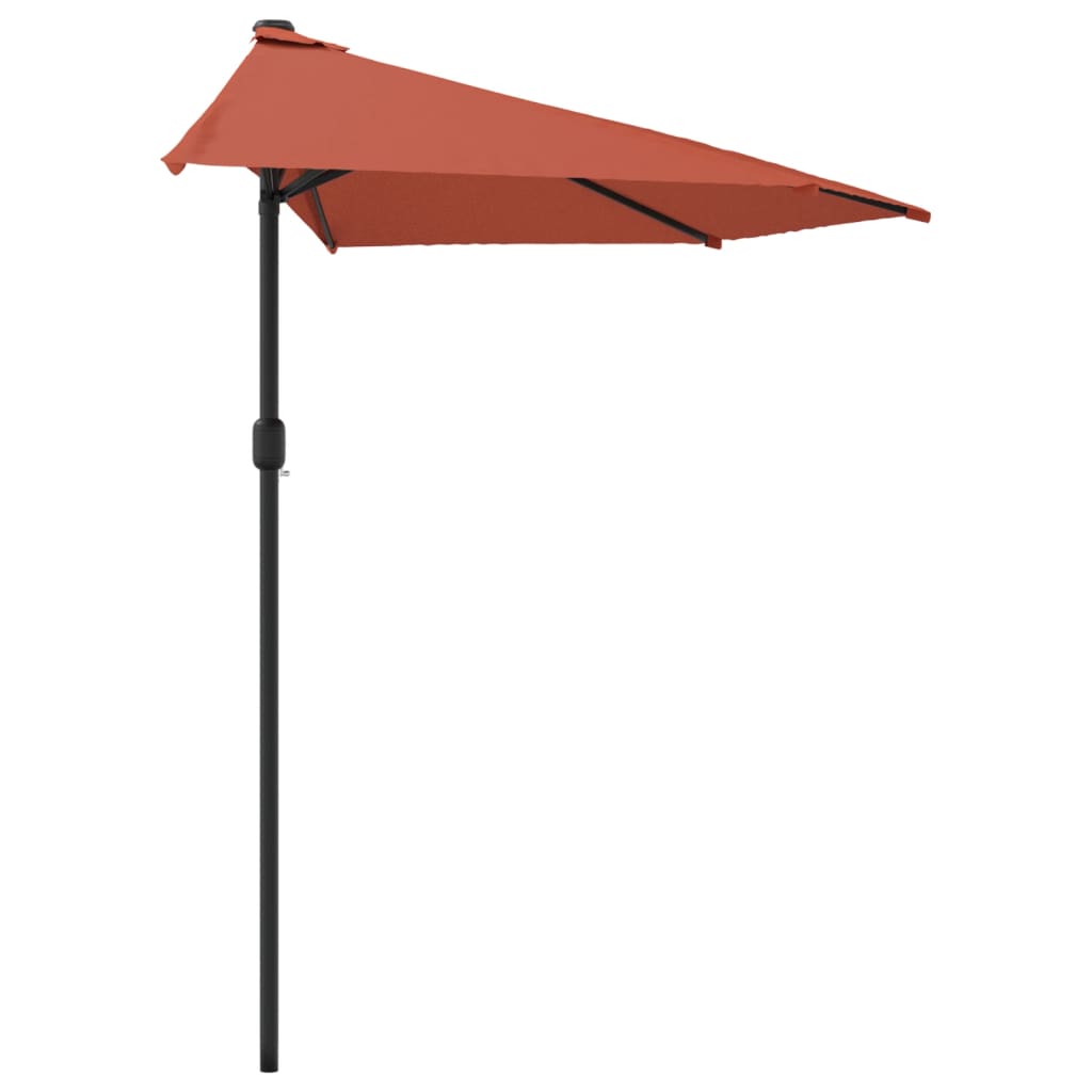 terrakotta féloldalas napernyő alumíniumrúddal 300x155x223 cm