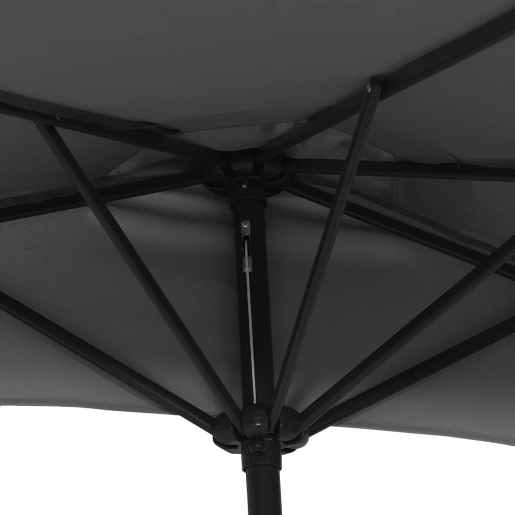 fekete féloldalas erkélynapernyő alumíniumrúddal 300x155x223 cm