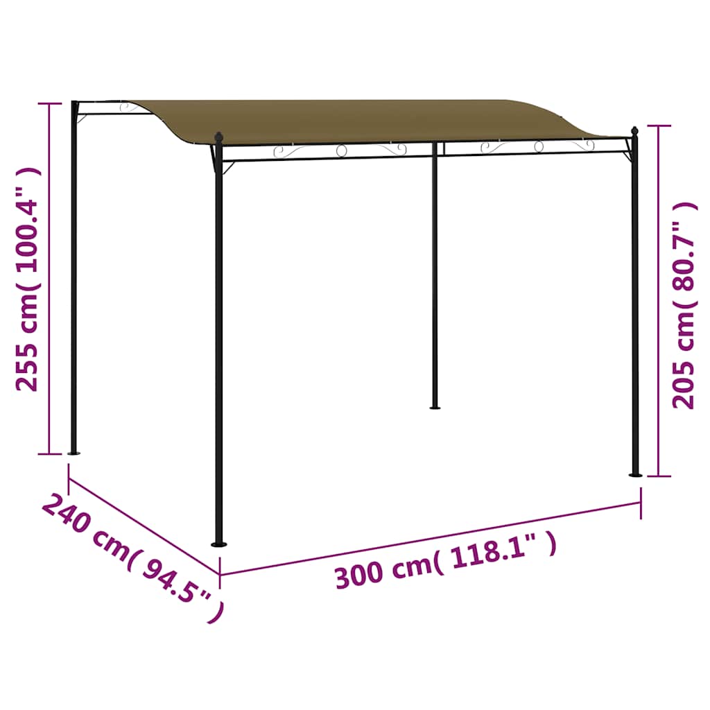 tópszínű napellenző 3 x 2,4 m 180 g/m²