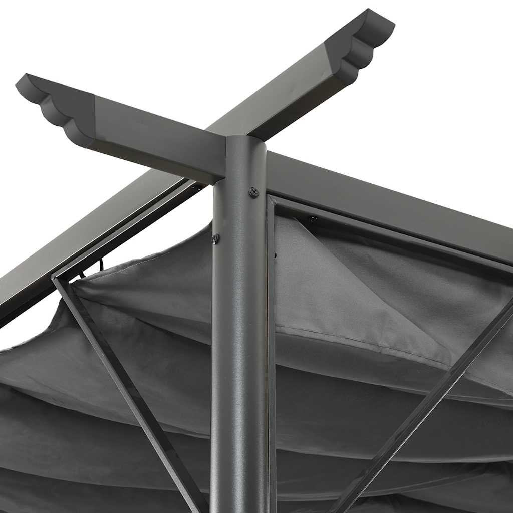 antracitszürke acél pavilon behúzható tetővel 3 x 3 m 180 g/m²