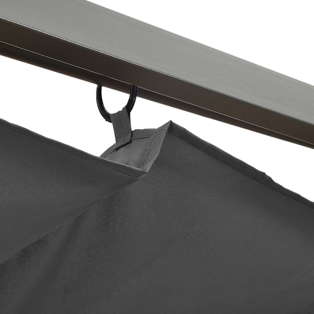 antracitszürke acél pavilon behúzható tetővel 3 x 3 m 180 g/m²