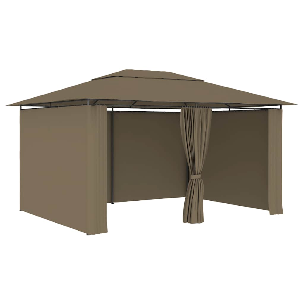 tópszínű kerti pavilon függönyökkel 4 x 3 m 180 g/m²