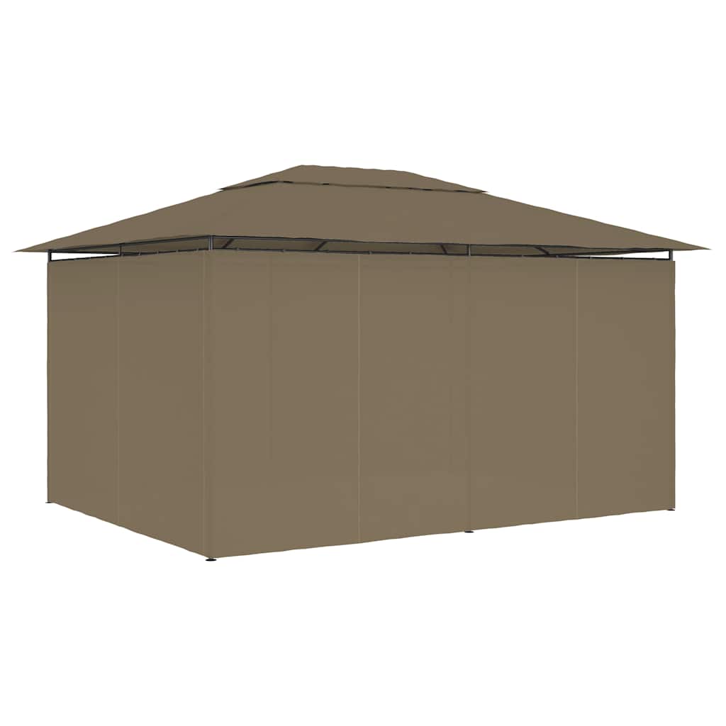tópszínű kerti pavilon függönyökkel 4 x 3 m 180 g/m²